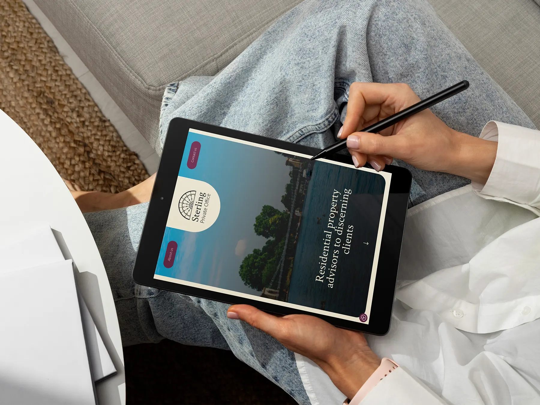 Sterling Private Office website on tablet