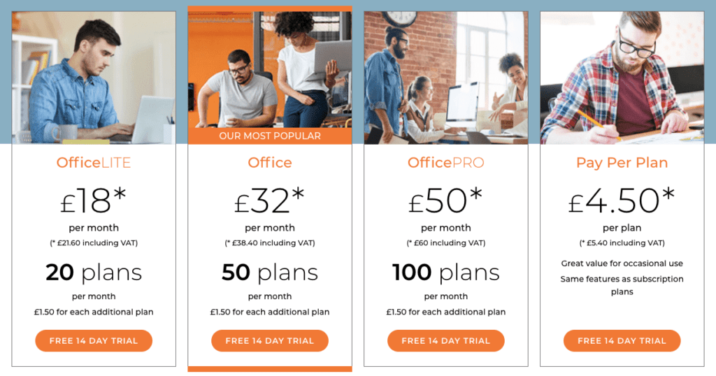 Screenshot of Zplan Website Front Page payment plans