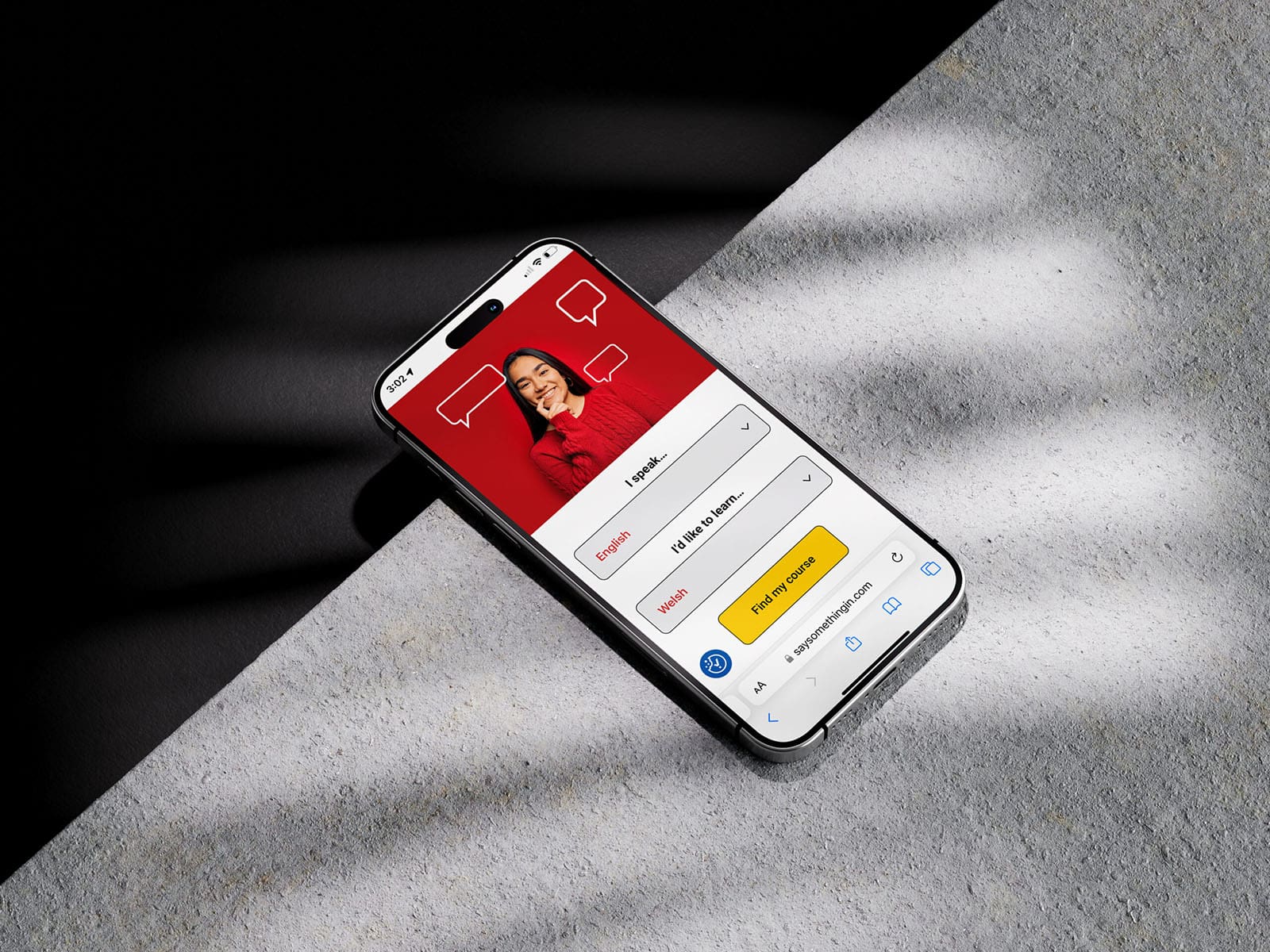 SaySomethingin website on a mobile