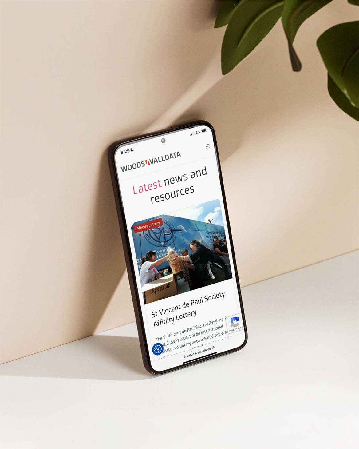 The Woods Valldata site on mobile