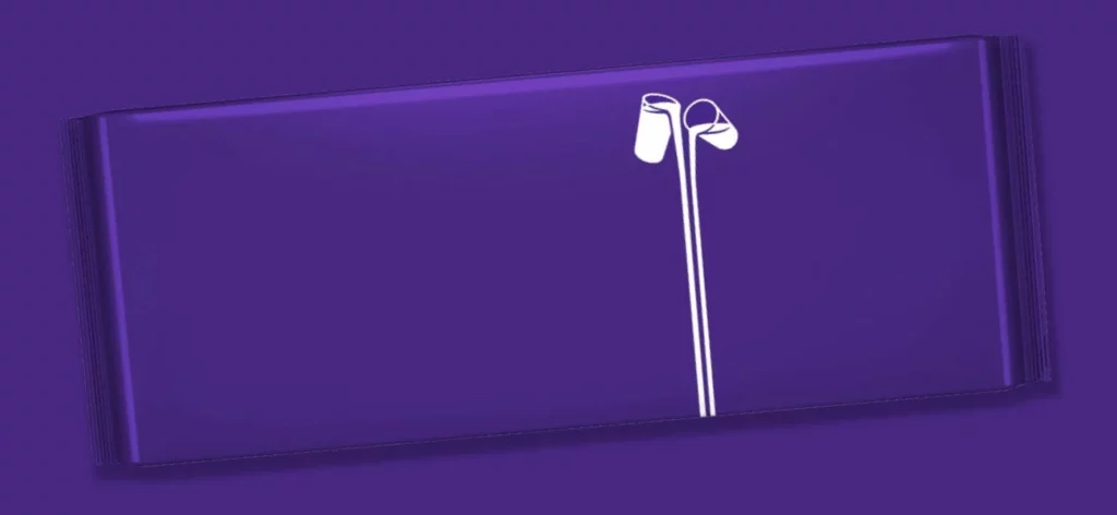 cadbury bar with no writing on the front. 