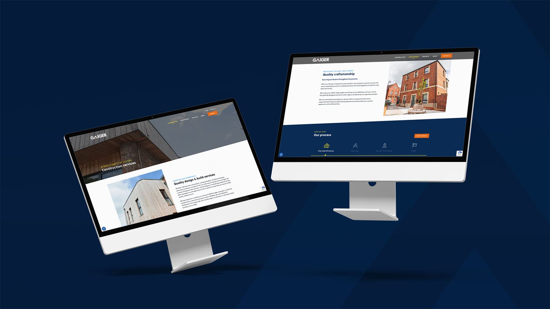 Gaigers website on desktop