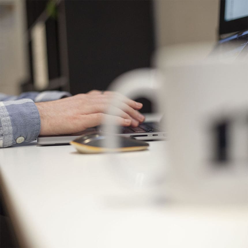 Someone using the pc to complete web service