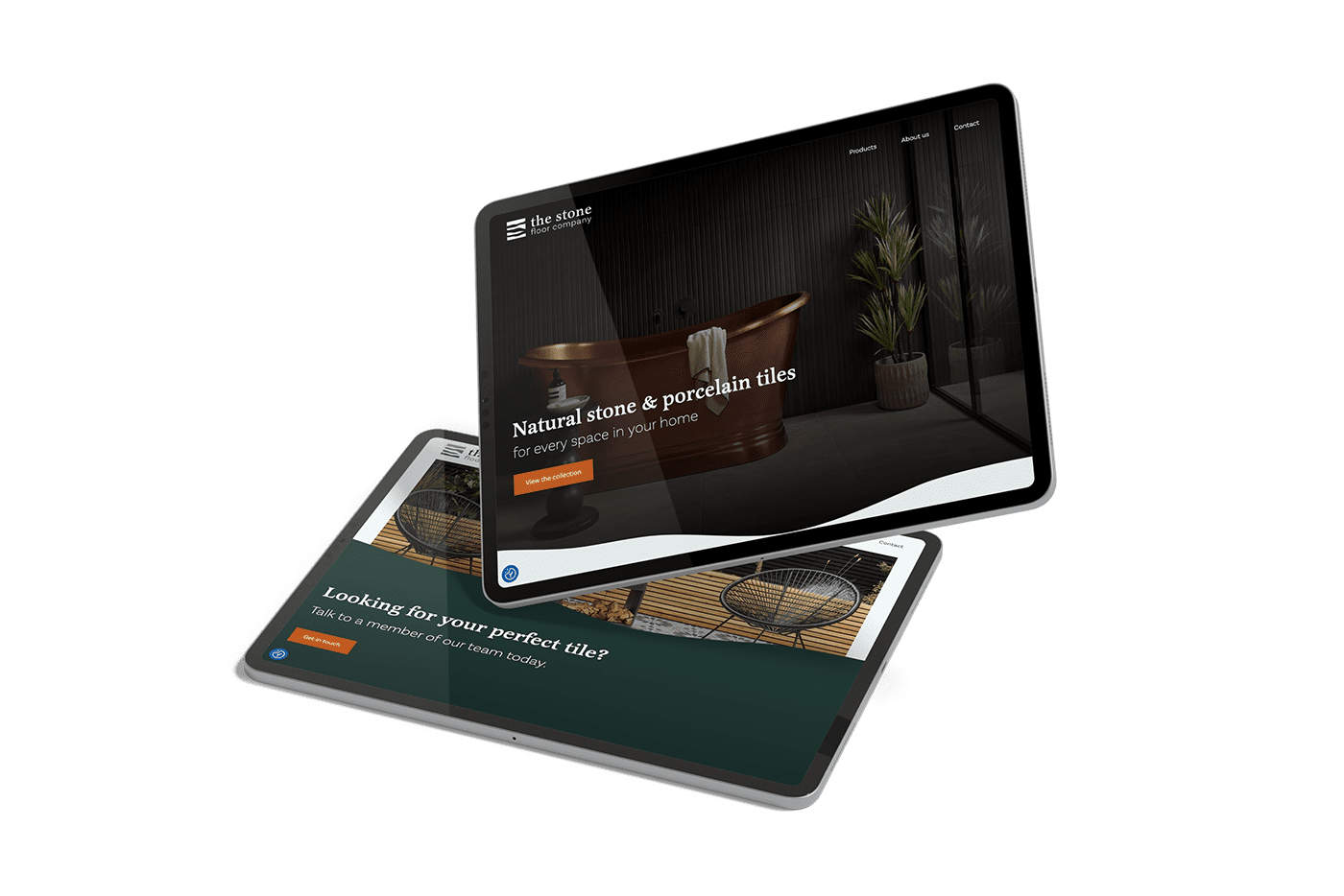 Stone floor website on ipad