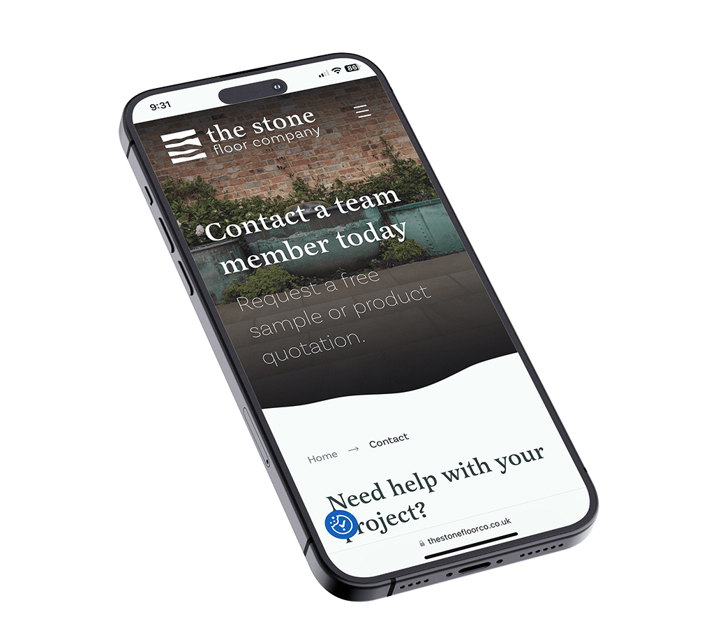 Stone Floor website on mobile