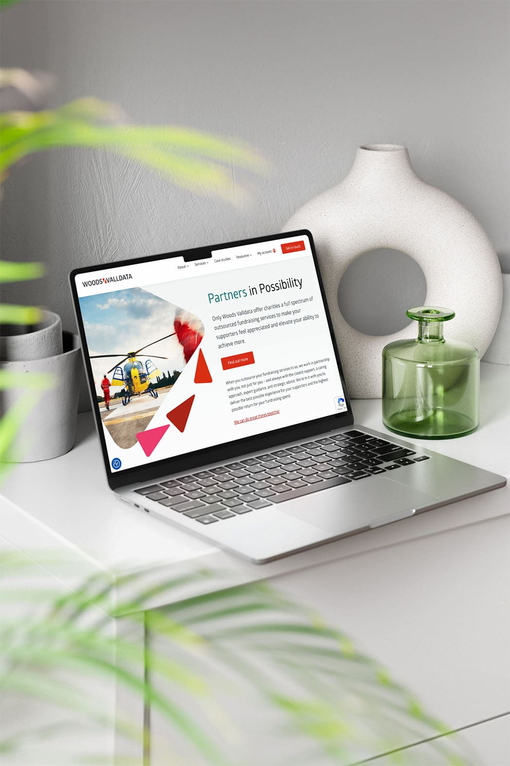 Woods Valldata mockup on a laptop