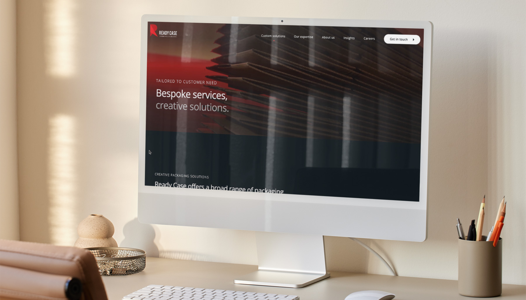 Readycase website on display