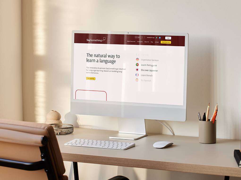 Mockup for the SaySomethingin website