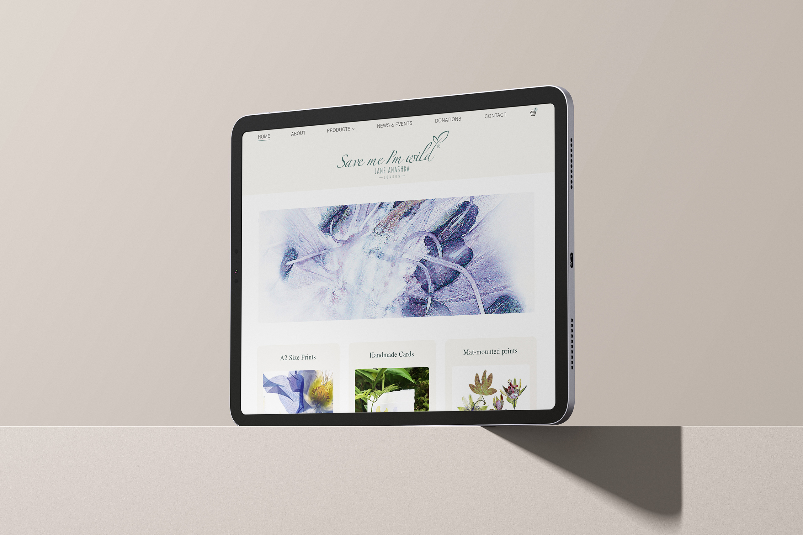 a website mockup design for Save Me I'm Wild